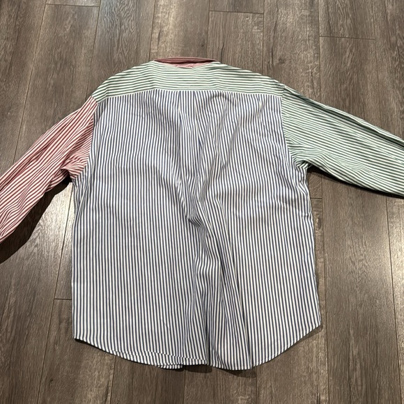 Vintage Tommy Hilfiger Crest Mens Sz XL COLORBLOCK Striped Shirt Button Up - Picture 6 of 6